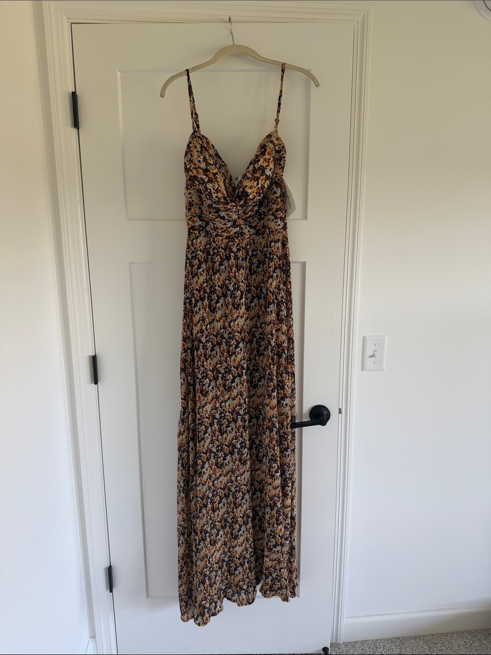 12th Tribe Floral Maxi Dress in Brown and Cream